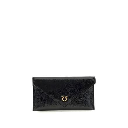PINKO Black Calf Leather Clutch Bag