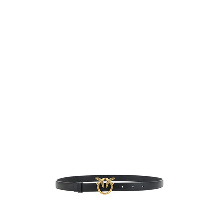 PINKO Black Calf Leather Regular Belt