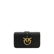 PINKO Black Calf Leather Shoulder Bag