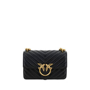 PINKO Black Calf Leather Shoulder Bag