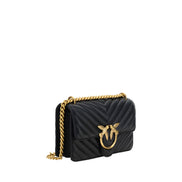 PINKO Black Calf Leather Shoulder Bag