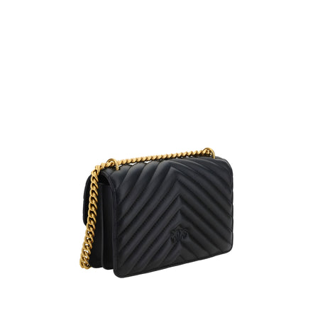 PINKO Black Calf Leather Shoulder Bag