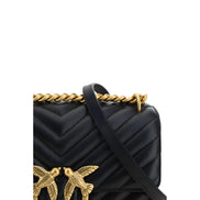 PINKO Black Calf Leather Shoulder Bag