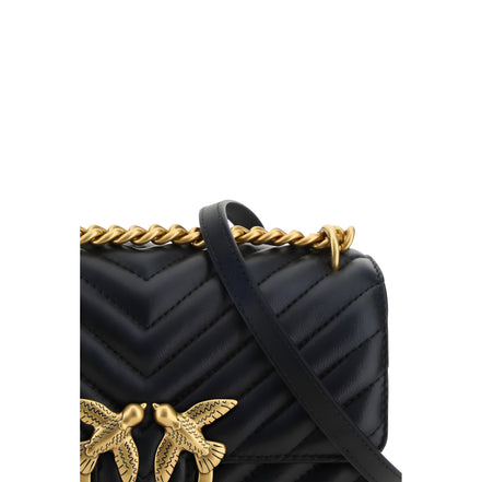 PINKO Black Calf Leather Shoulder Bag