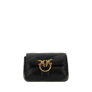 PINKO Black Calf Leather Shoulder Bag