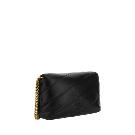 PINKO Black Calf Leather Shoulder Bag