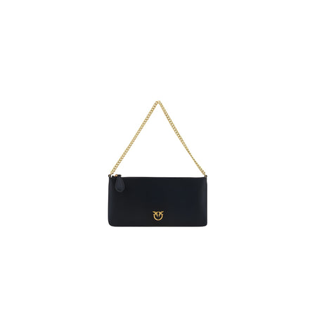 PINKO Black Calf Leather Shoulder Bag