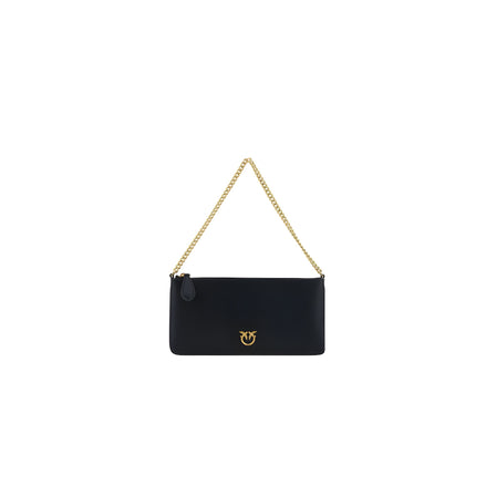 PINKO Black Calf Leather Shoulder Bag