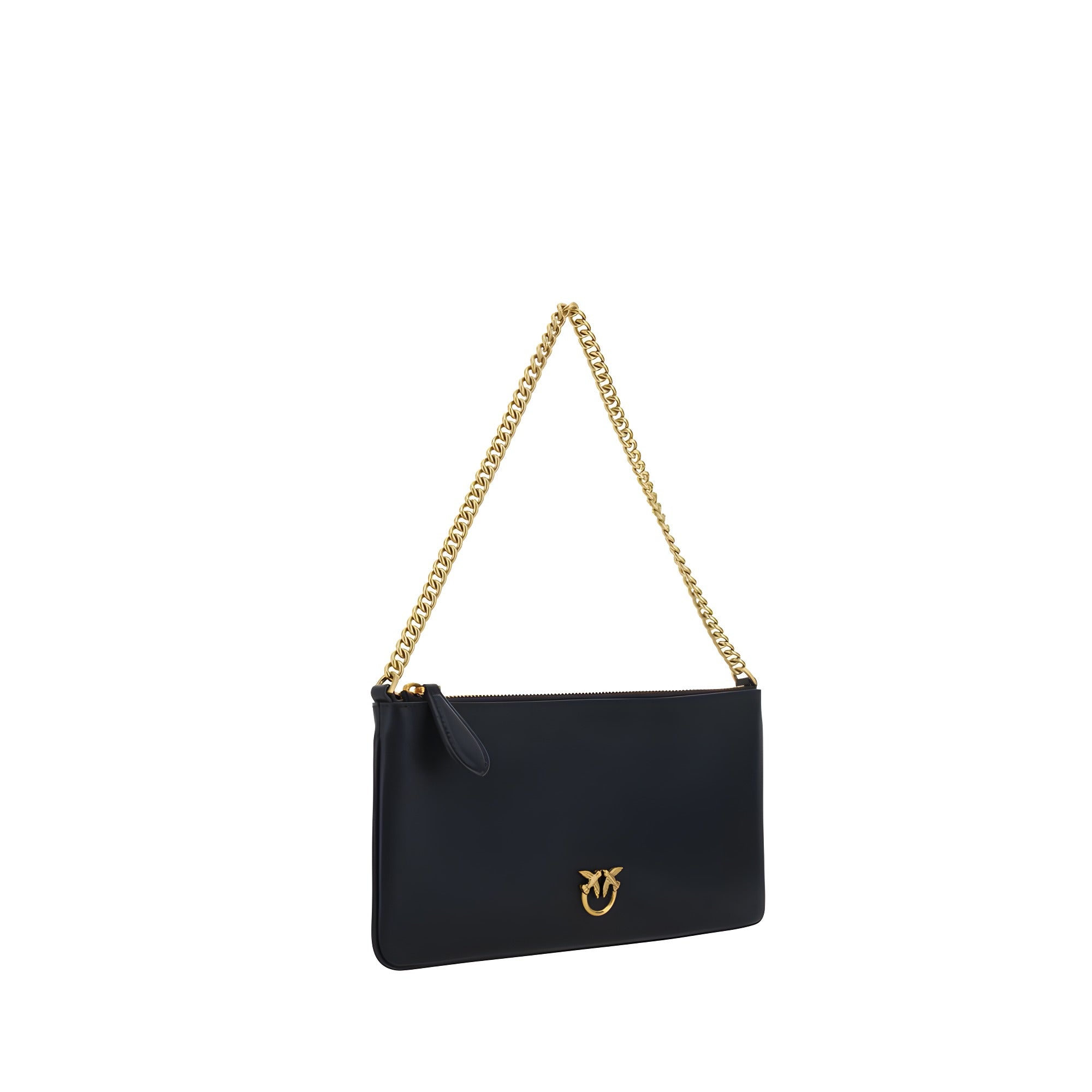 PINKO Black Calf Leather Shoulder Bag