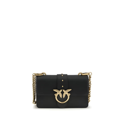PINKO Black Calf Leather Shoulder Bag