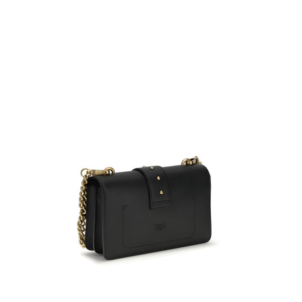 PINKO Black Calf Leather Shoulder Bag
