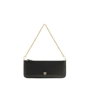 PINKO Black Calf Leather Shoulder Bag