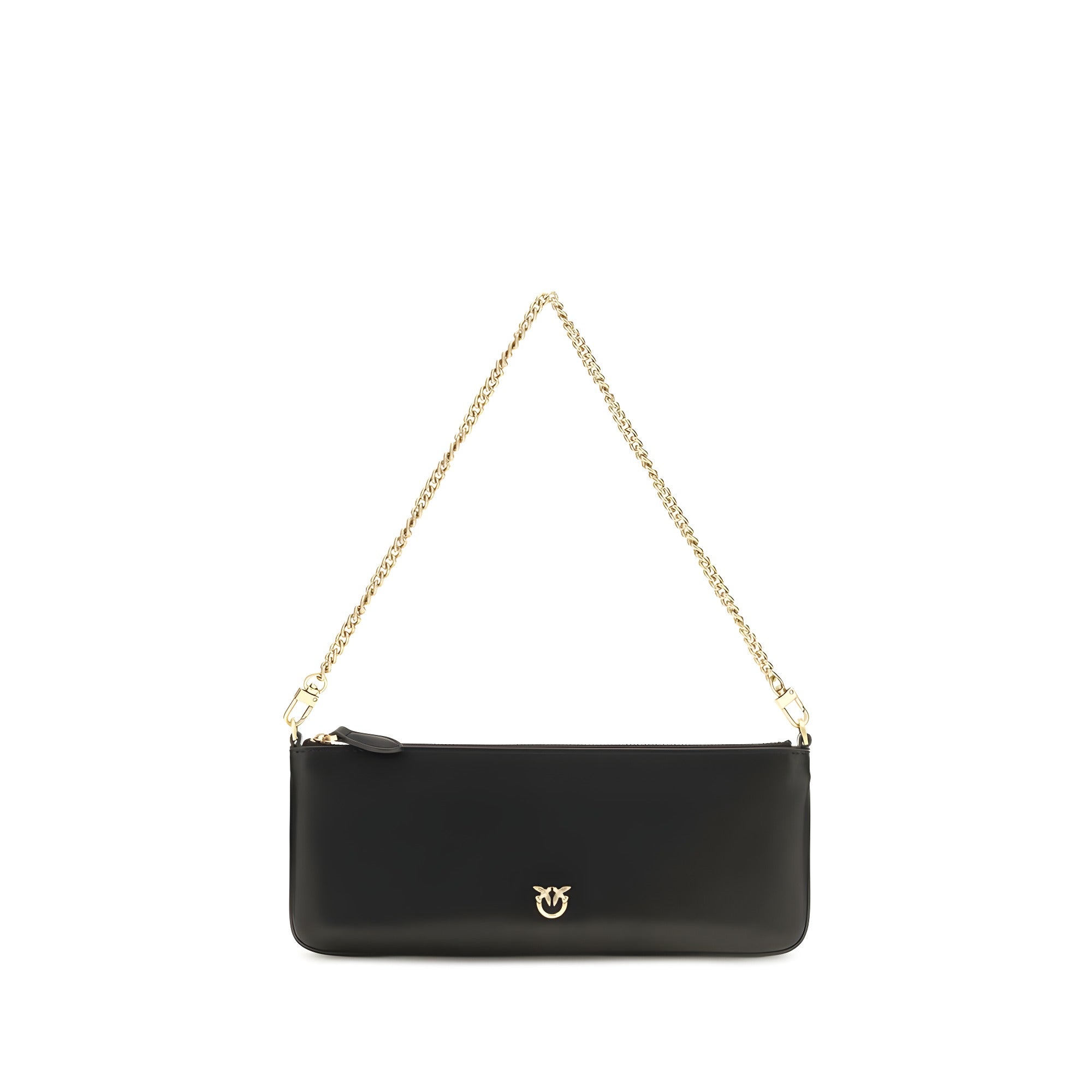 PINKO Black Calf Leather Shoulder Bag