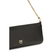 PINKO Black Calf Leather Shoulder Bag