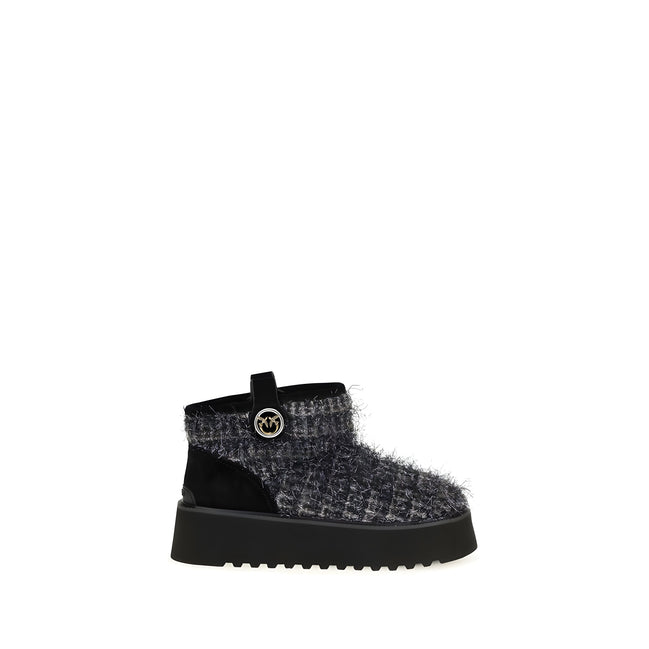 PINKO Black Fabric Ankle Boots
