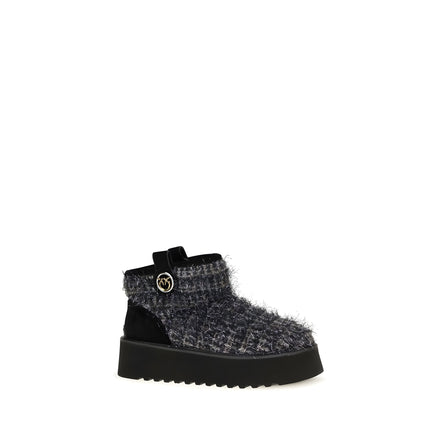 PINKO Black Fabric Ankle Boots