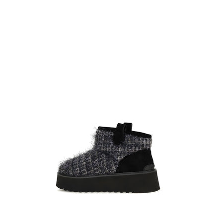 PINKO Black Fabric Ankle Boots