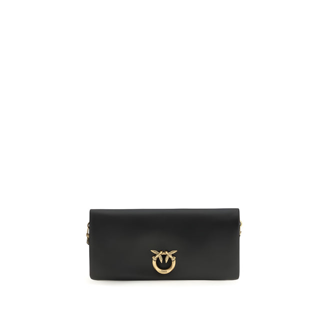 PINKO Black Love Medium Clutch Bag