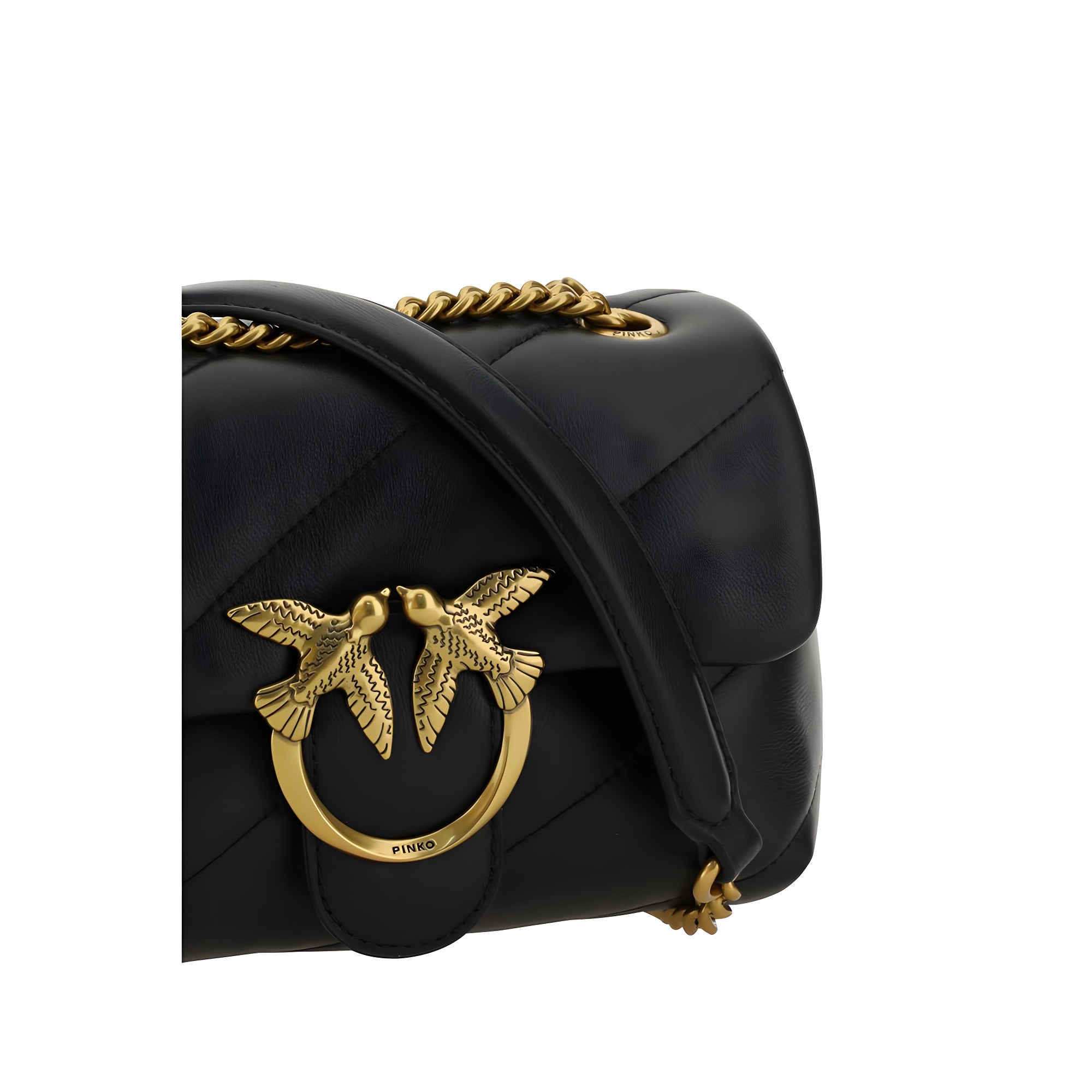 PINKO Black Love Mini Puff Shoulder Bag