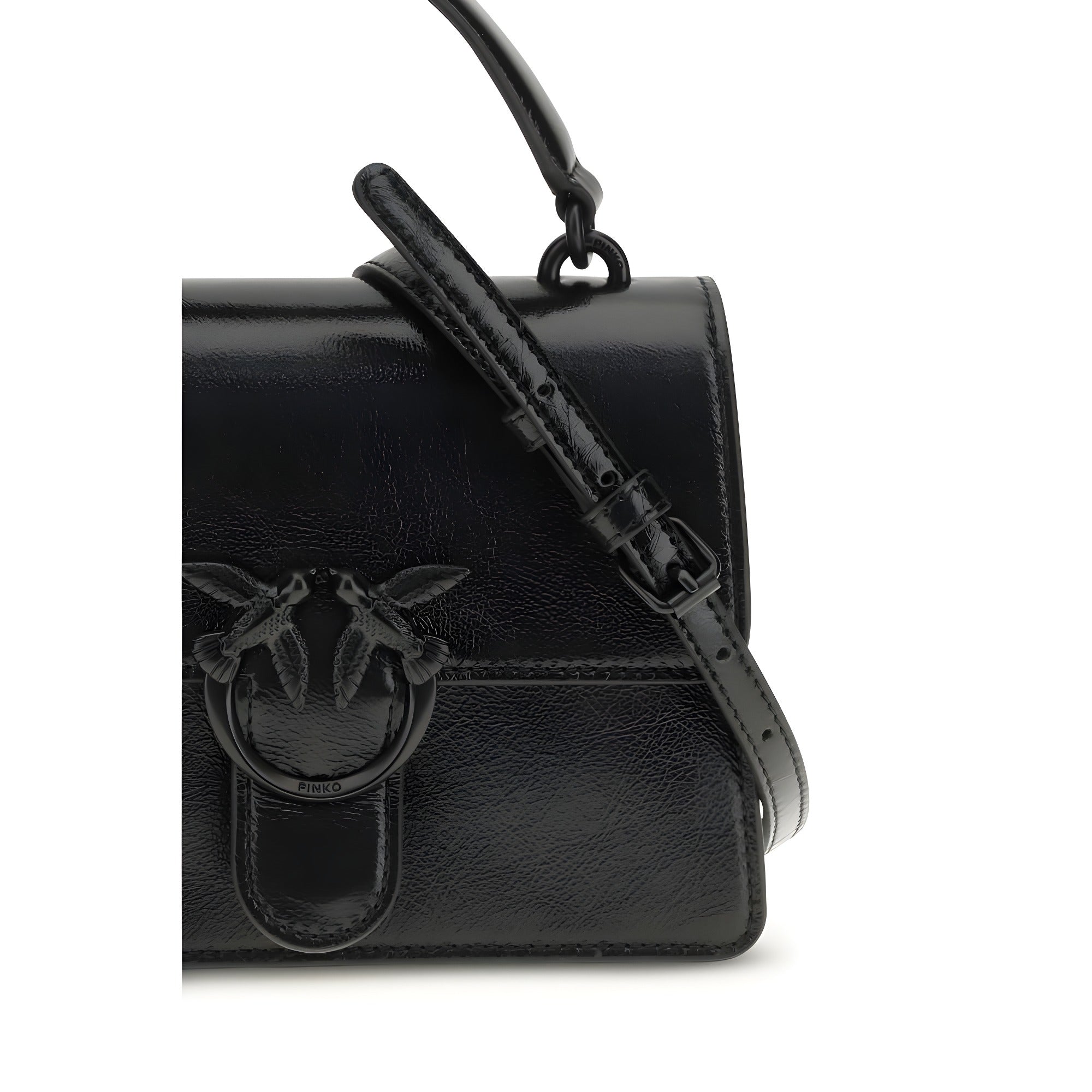 PINKO Black Love One Top Mini Handbag