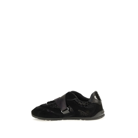 PINKO Black Suede Leather Athletic Sneakers