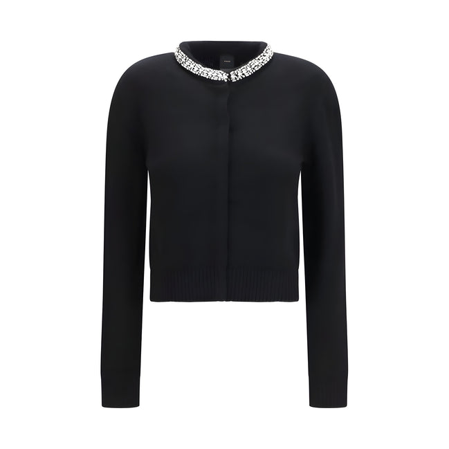 PINKO Black Wool Cardigan