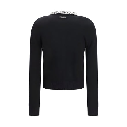 PINKO Black Wool Cardigan