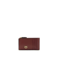 PINKO Bordeaux Calf Leather Cardholder