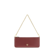 PINKO Bordeaux Calf Leather Shoulder Bag