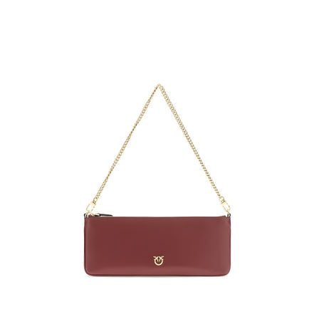 PINKO Bordeaux Calf Leather Shoulder Bag