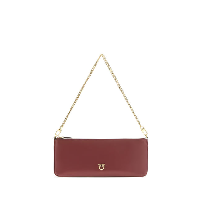 PINKO Bordeaux Calf Leather Shoulder Bag