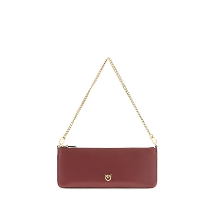 PINKO Bordeaux Calf Leather Shoulder Bag