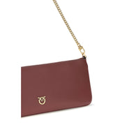 PINKO Bordeaux Calf Leather Shoulder Bag