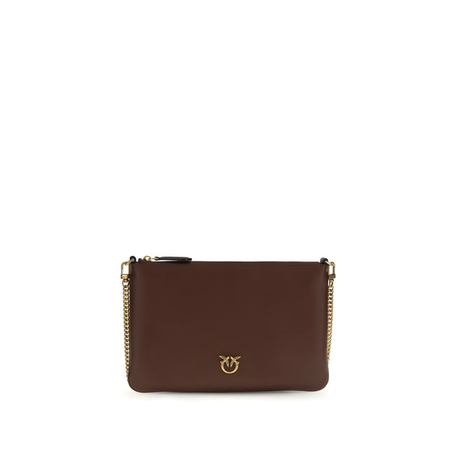 PINKO Bordeaux Calf Leather Shoulder Bag