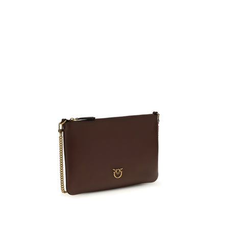 PINKO Bordeaux Calf Leather Shoulder Bag