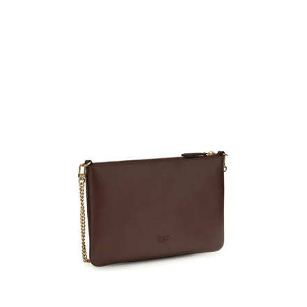 PINKO Bordeaux Calf Leather Shoulder Bag