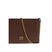 PINKO Bordeaux Calf Leather Shoulder Bag