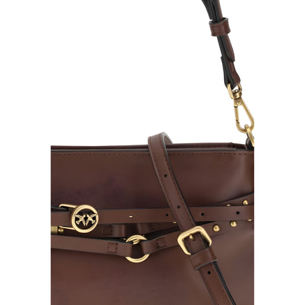 PINKO Brown Buckles Shoulder Bag