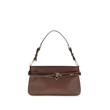 PINKO Brown Buckle Shoulder Bag