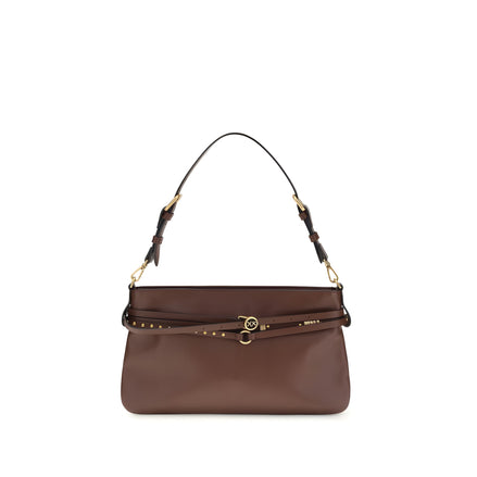 PINKO Brown Buckle Shoulder Bag