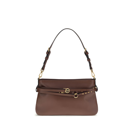 PINKO Brown Buckles Shoulder Bag