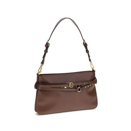 PINKO Brown Buckles Shoulder Bag