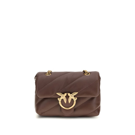 PINKO Brown Calf Leather Shoulder Bag