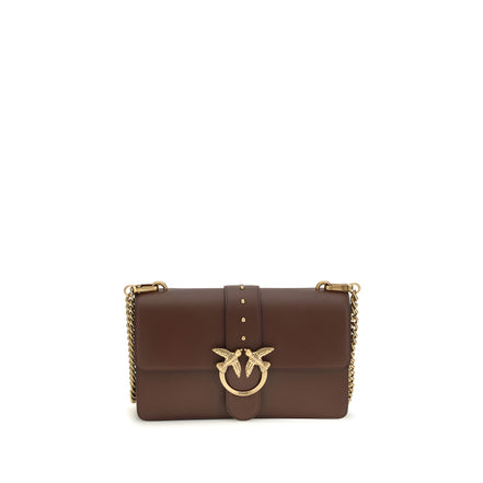 PINKO Brown Calf Leather Shoulder Bag