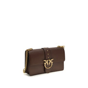 PINKO Brown Calf Leather Shoulder Bag