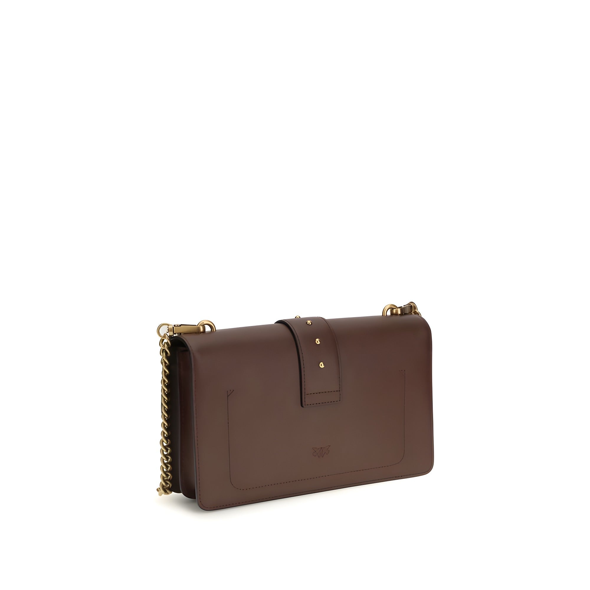 PINKO Brown Calf Leather Shoulder Bag