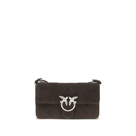 PINKO Brown Calf Leather Shoulder Bag