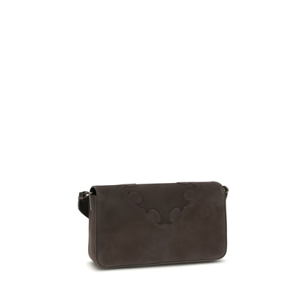 PINKO Brown Calf Leather Shoulder Bag