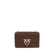 PINKO Brown Calf Leather Shoulder Bag