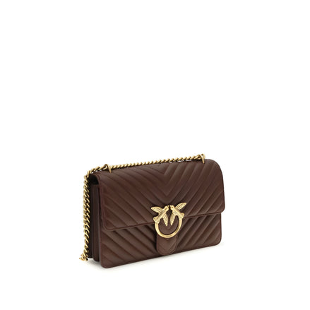 PINKO Brown Calf Leather Shoulder Bag